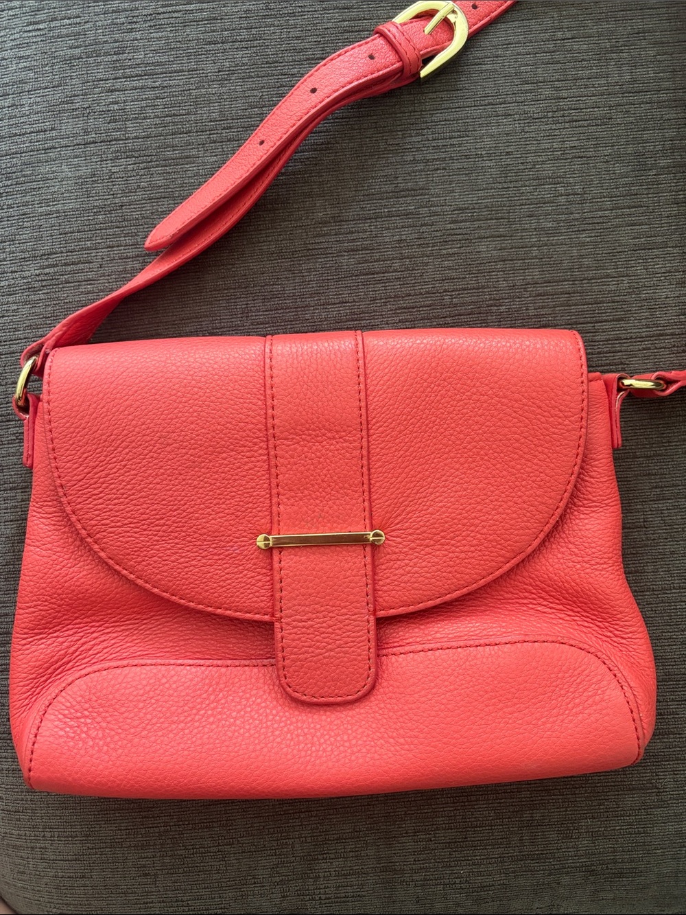 Talbots Coral Crossbody with Gold Accents
